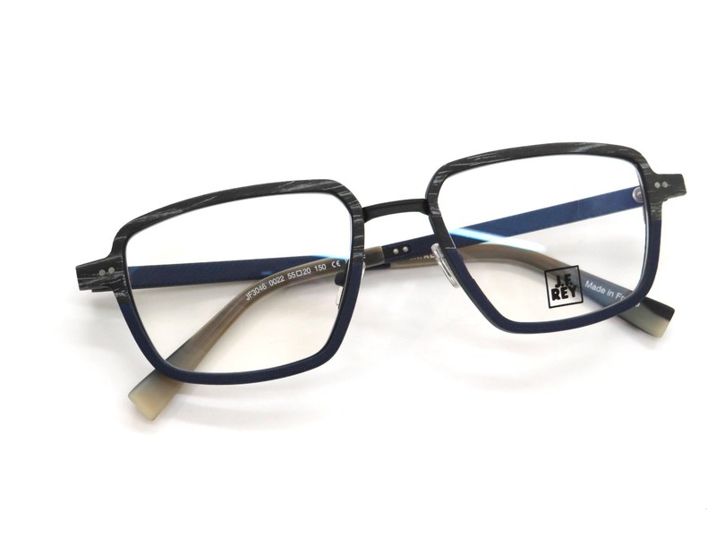 J.F. REY JF3046 0022 Carbon Wood Grey/Blue 55mm Authentic Eyeglasses