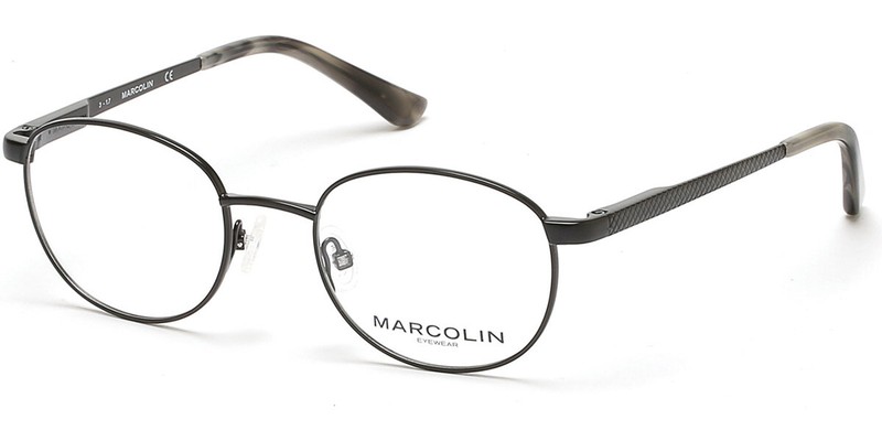 Marcolin MA3001 002 Black Metal Round Optical Eyeglasses Frame 50-19-140 3001 AB
