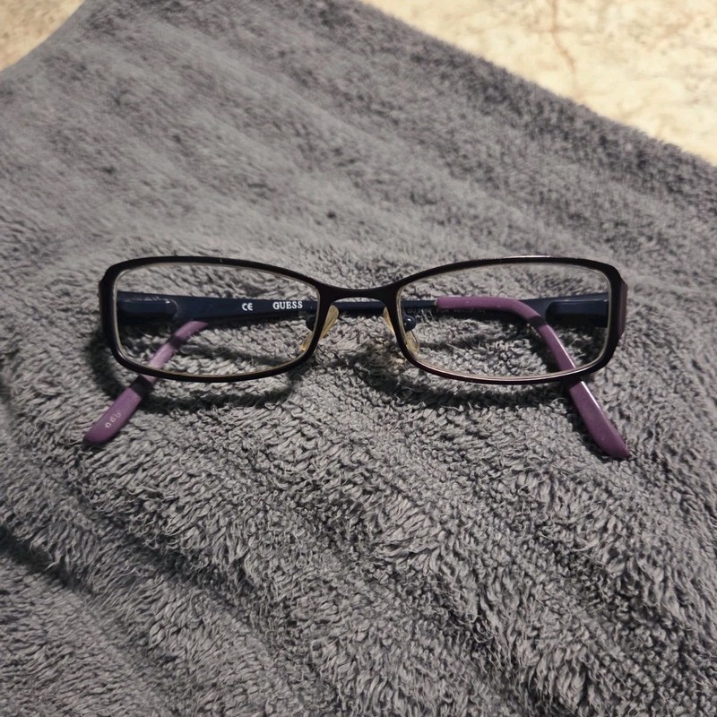 GUESS GU9008 PUR Women’s Rectangular Full Rim Purple Metal Frames 46-16-135