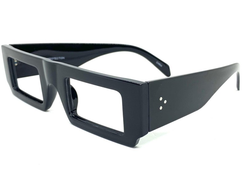 Classic Vintage Retro Style Thick Black Lensless Eye Glasses Frame Only NO Lens gallery