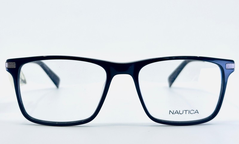 NAUTICA N8134 412 Blue Gunmetal Unisex Square Full Rim Eyeglasses 54-18-145 B:39 gallery