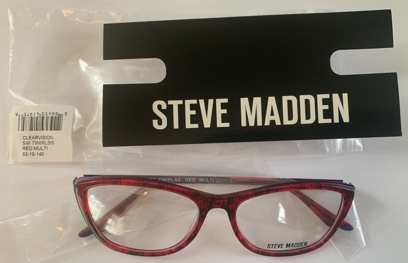 STEVE MADDEN – Clearvision SM TWIRLSS 53/16/140 RED MULTI – NEW Authentic WOMEN