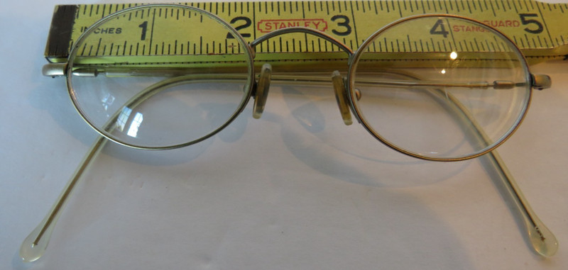 Eyeglasses Wire Full Rim Gold Tone Oval Unbranded Lightweight Hippie Granny Eyes gallery
