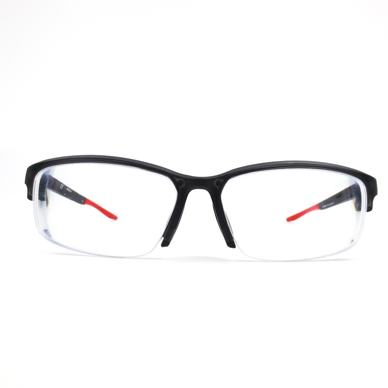 Nike Eyeglasses Frames 7136AF 065 Black Red Rectangular Full Rim 57-15-145