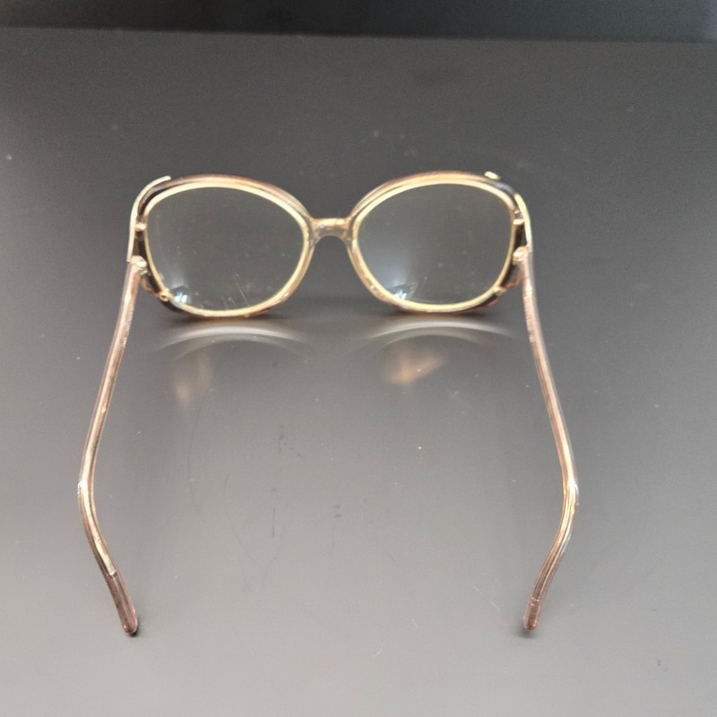 Sophia Loren Zyloware 040 29 Vintage Oversized Oval Eyeglasses Frames Peach Gold gallery