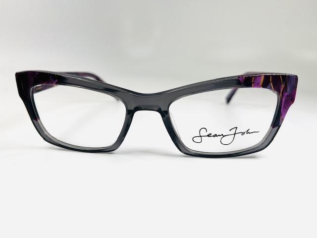 New SEAN JOHN SJLO 6027 035 Crystal Smoke & Purple Eyeglasses 52/19/145