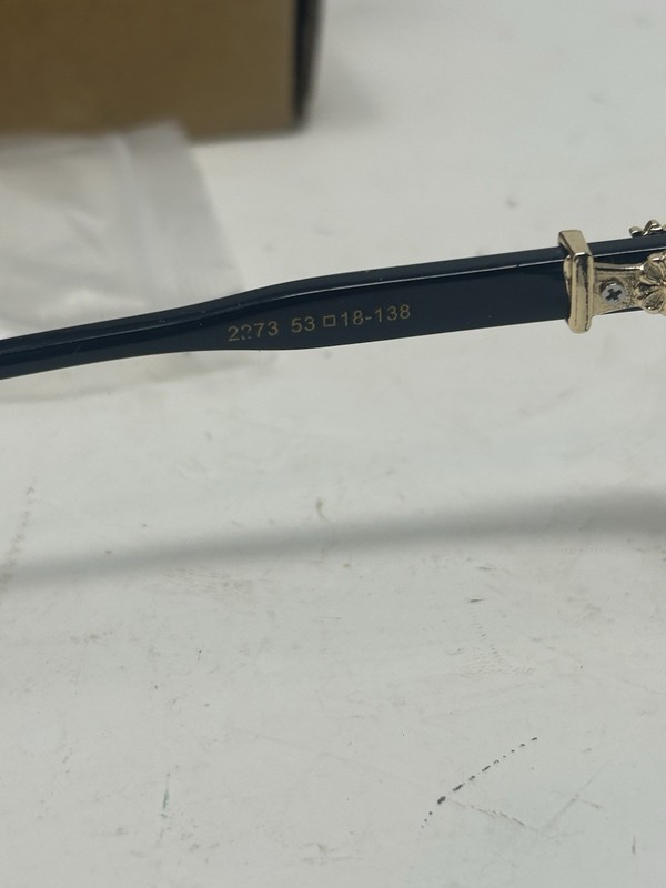CHROME HEARTS 2273 BLACK HORN RIM WRAP EYEGLASSES FRAMES ITALY 53-18-138 119038 gallery
