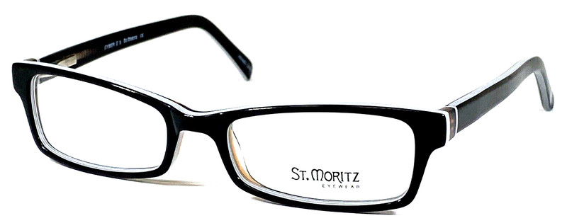 ST MORITZ “CYBER Z” NOS Black Polish/White Eyeglasses Frame 50-17-137