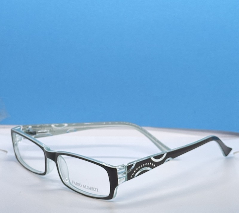 $19.99 Fabio Alberti 905 53-15-135 Aqua Brown Plastic Eyeglasses Frames