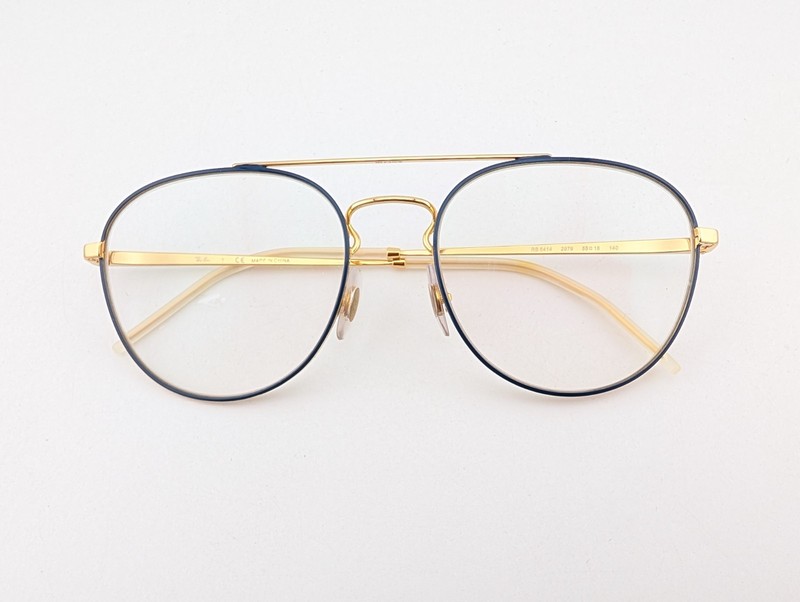 Ray Ban Eyeglasses, Frames Only, RB 6414 2979, 55-18-140, Blue/Gold