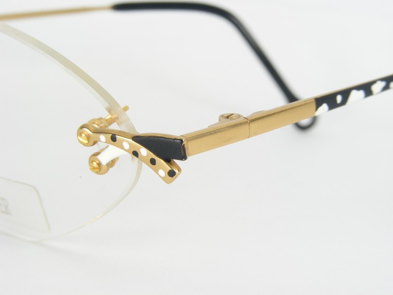 Ken Sooper 210 VK GOLD /MATT BLACK /WHITE UNIQUE EYEGLASSES 53-20-137mm Germany gallery