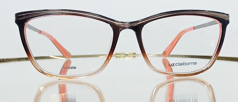 LIZ CLAIBORNE L638 6OX Eyeglasses BROWN BEIGE New Plastic 53-16-135 Acetate gallery