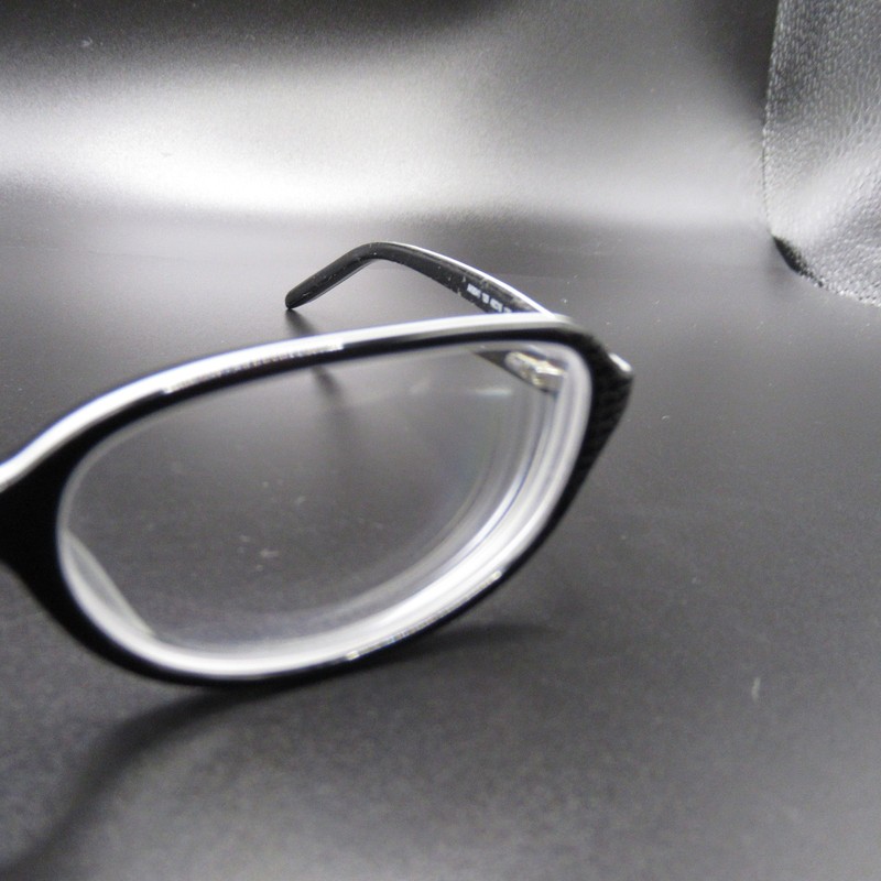 Anne Klein AK8041 Black White Full Rim Eyeglass Frames 49-16-135 Womens gallery