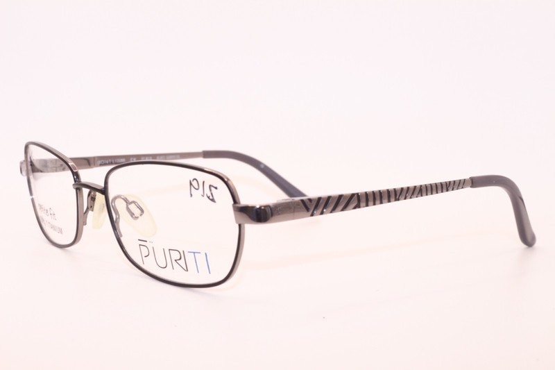 NEW PURITI PTW18 BLACK GUNMETAL AUTHENTIC DESIGNER FRAMES EYEGLASSES 48-16