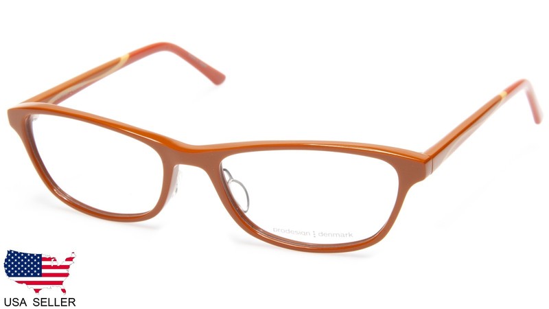 NEW PRODESIGN DENMARK 1724-1 c.4622 ORANGE / BROWN EYEGLASSES 54-17-140 B32mm