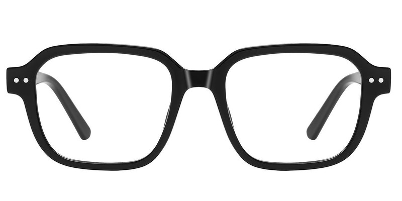 Sunoptic CP104 Rectangular Eyeglass Frame For Men Women Black Plastic