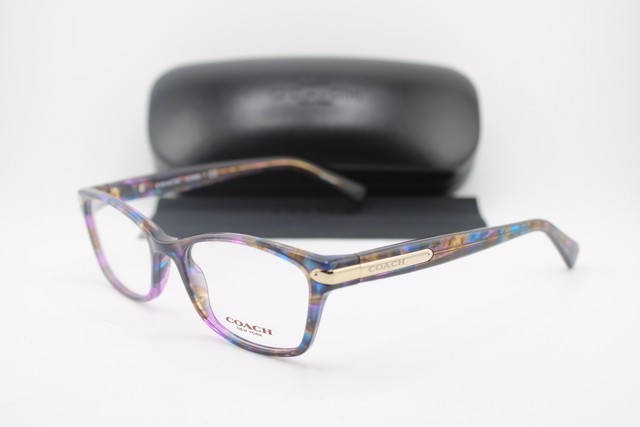 NEW COACH HC 6065 5288 PURPLE BLUE BROWN GOLD AUTHENTIC EYEGLASSES 49-17
