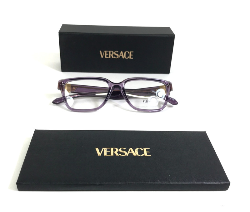 Versace Eyeglasses Frames MOD.3357 5464 Purple Gold Rectangle Full Rim 53-17-145 gallery