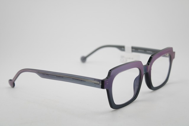 NEW L.A. EYEWORKS FAIRFAX 987 CLEAR TEAL GLITTER AUTHENTIC EYEGLASSES 46-20 gallery