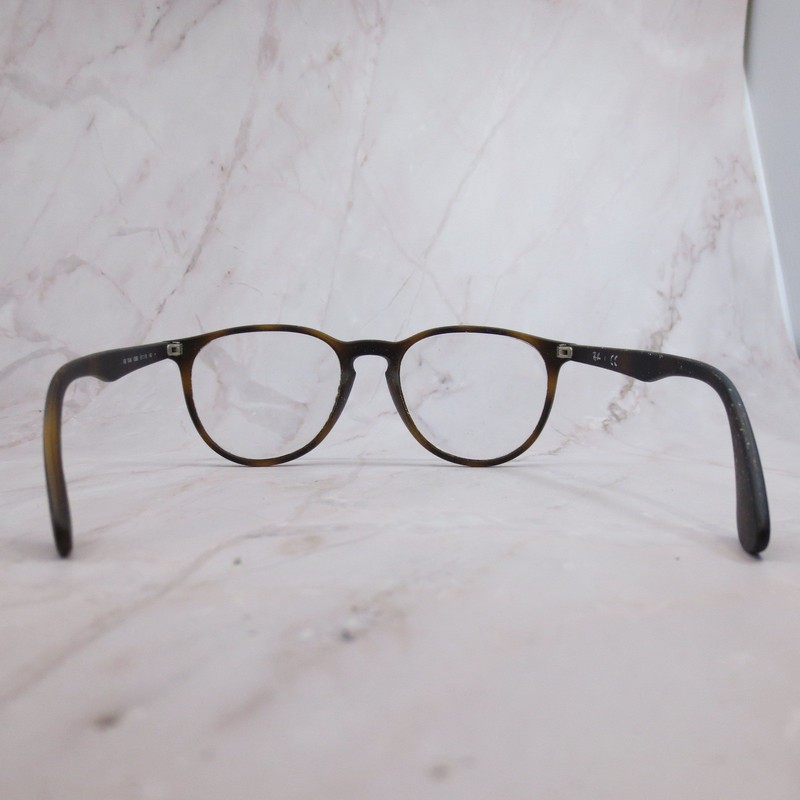 Ray-Ban Erika RB7046 5365 Matte Dark Tortoise Round Eyeglasses 51-18-140 Mens gallery