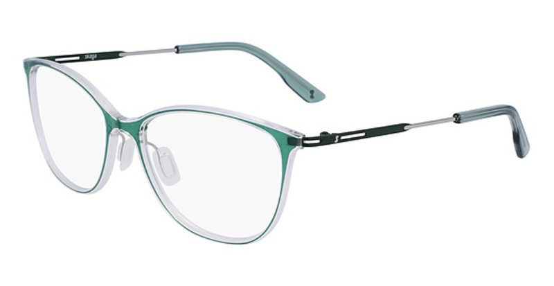 New SKAGA Eyeglasses 2881 Green Crystal Women’s 55-16-140 Retail $250+ FRAMSTEG