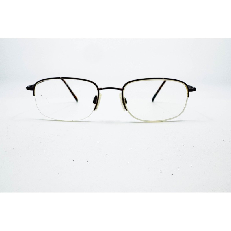 Flexon by Marchon Eyeglasses Mens Brown Half Rim 606 Coffee 52-19-140