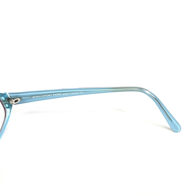 Jean Lafont Eyeglasses Frames KITSCH 615 Blue Burgundy Red Ribbed 50-16-142 gallery