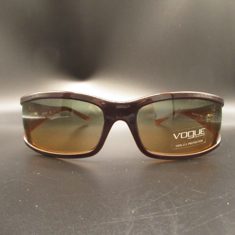 Vogue VO2417SB 62mm Brown Amber Full Rim Rectangle Sunglasses 100% UV Protection