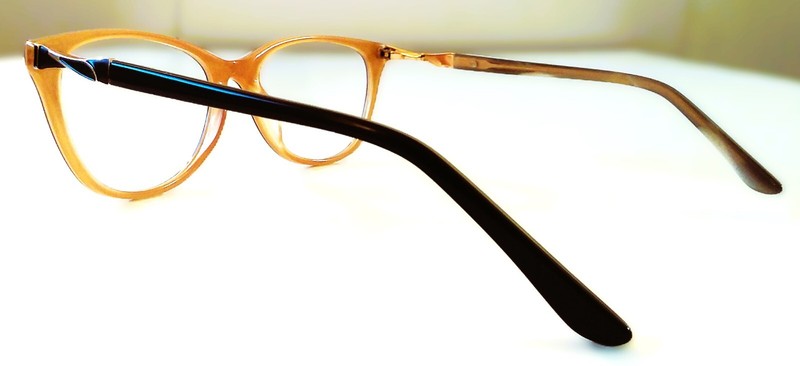 Factory Direct Acetate frame for women with demo lens; black/peach. 52-18-140 gallery