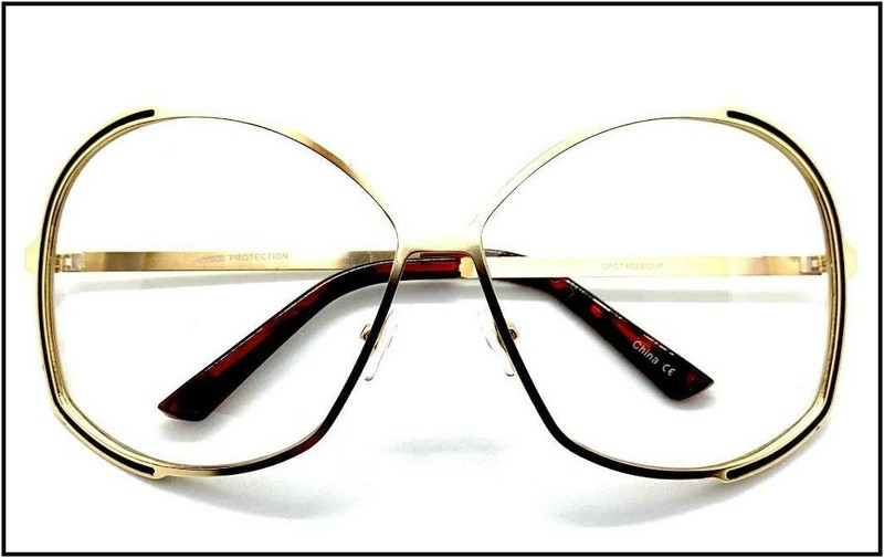 2 Pairs OVERSIZED Retro Style Clear Lens EYE GLASSES X-Large Big Huge Gold Frame gallery