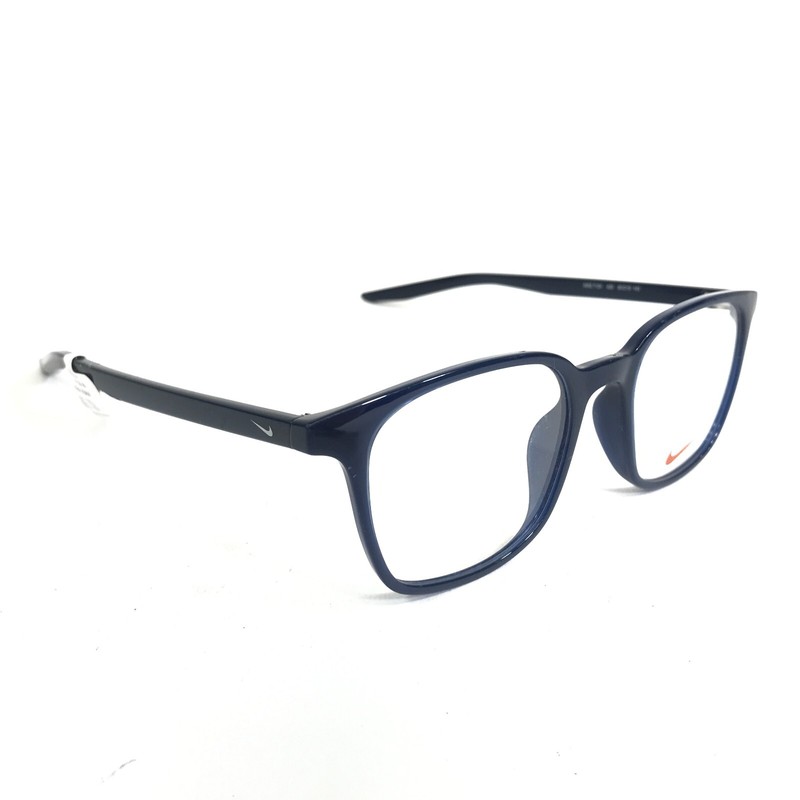 Nike Eyeglasses Frames 7124 420 Blue Square Full Rim White Swoosh Logo 50-19-145 gallery