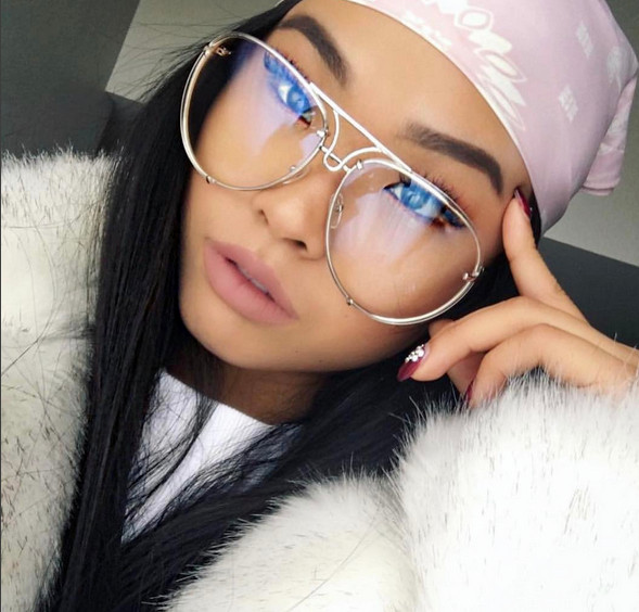 XL "Posche OVERSIZED Women Eyeglasses Clear Lens Aviator Square Shadz Gafas gallery