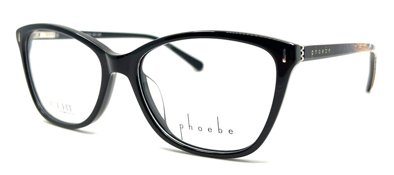 PHOEBE – P334 BLK 54/16/140 – BLACK – NEW Authentic WOMEN Designer EYEGLASSES