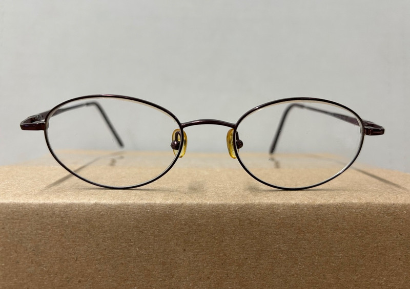 Magic Clip M242 Eyeglasses Frames Purple Plum Oval Round Full Rim 49-18-140