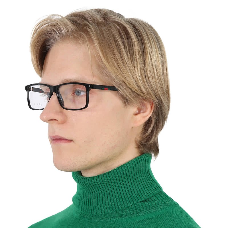 Gucci Demo Rectangular Men’s Eyeglasses GG0424O 005 58 GG0424O 005 58