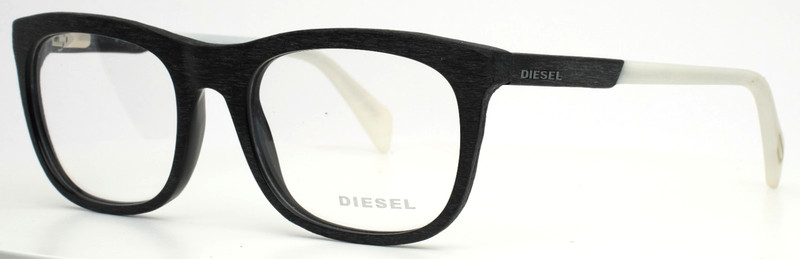 DIESEL DL5134 005 Black Wood Grain Mens Rectangle Eyeglasses 53-19-145 B:41