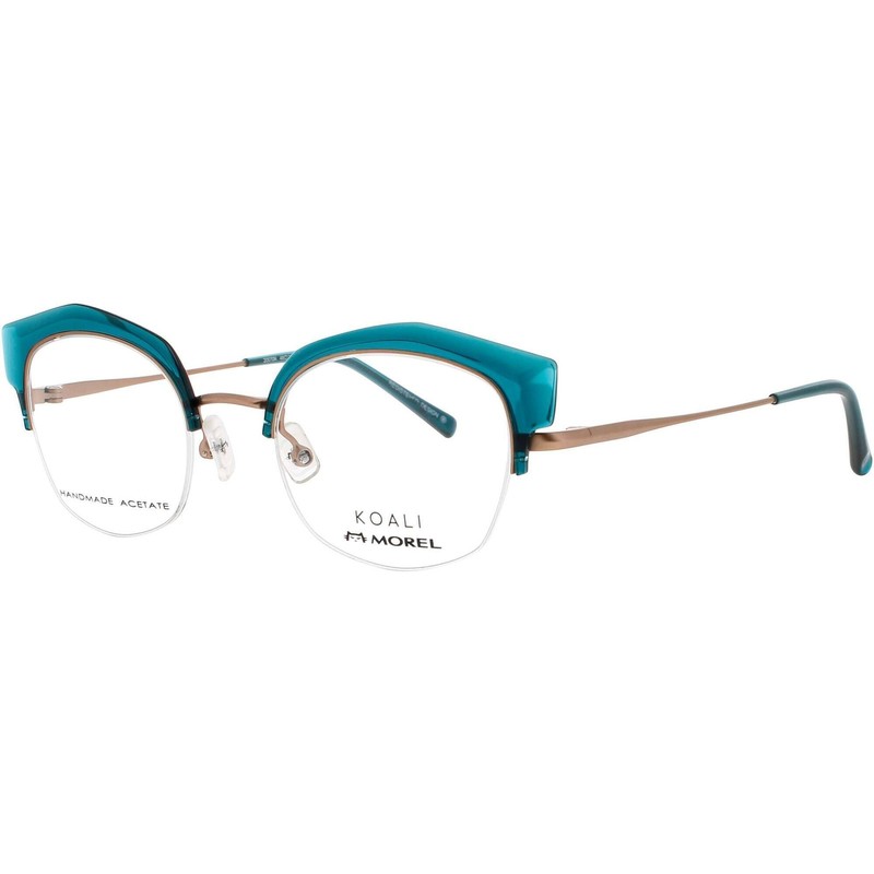 Koali-Morel Women’s Eyeglasses Bronze/Teal Half Rim Cat Eye Frame 20070K VM19