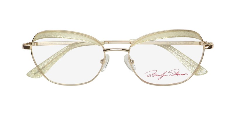 NEW MARILYN MONROE MMO 166 EYEGLASSES 54-17-140 RETRO METAL & PLASTIC GOLD gallery