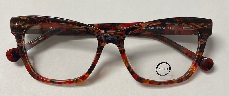 AURA EYEWEAR FIERCE EYEGLASSES CORAL HAVANA COLOR WOMEN’S ADULT SIZE FREE SHIP