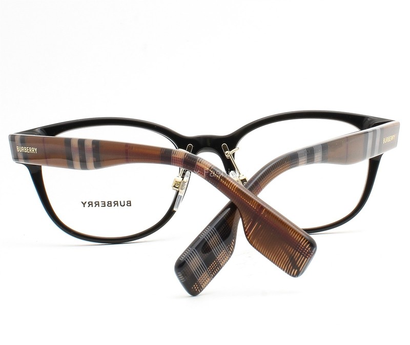 Burberry Eyeglasses Glasses B 2381D 4041 Gloss Black on Brown Plaid 51mm w/case gallery