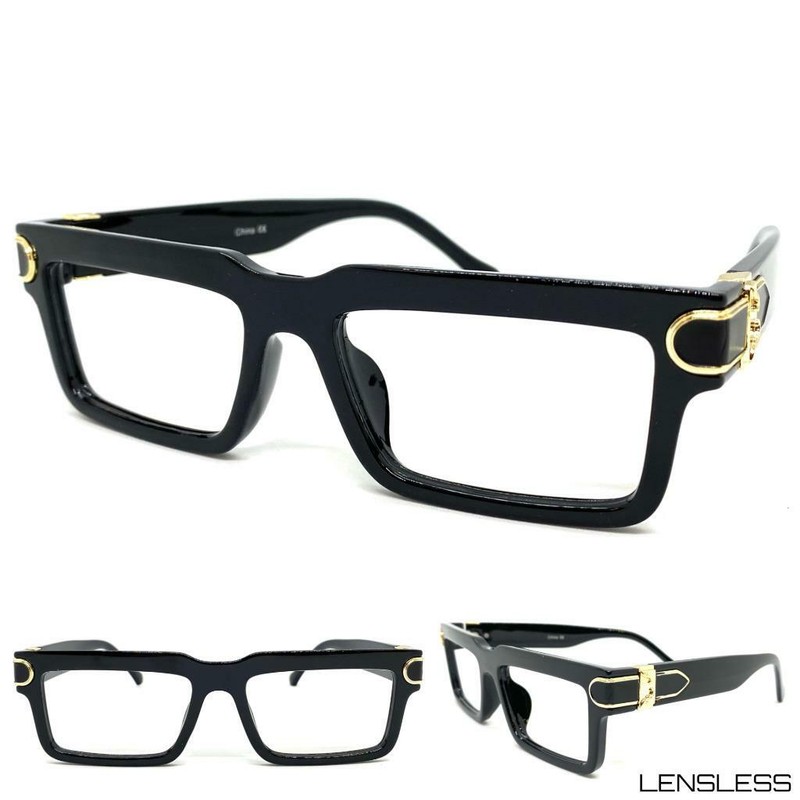 Classic Elegant Modern Retro Thick Black Lensless Eye Glasses Frame Only NO Lens