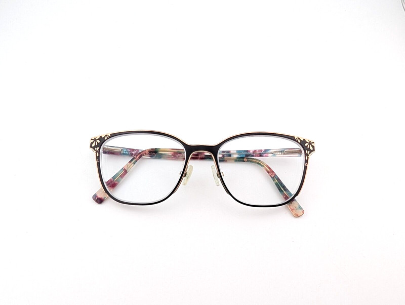 Karen Kane Eyeglasses, Frames Only, Garden Cress, 53-17-145, Black/Gold, Metal