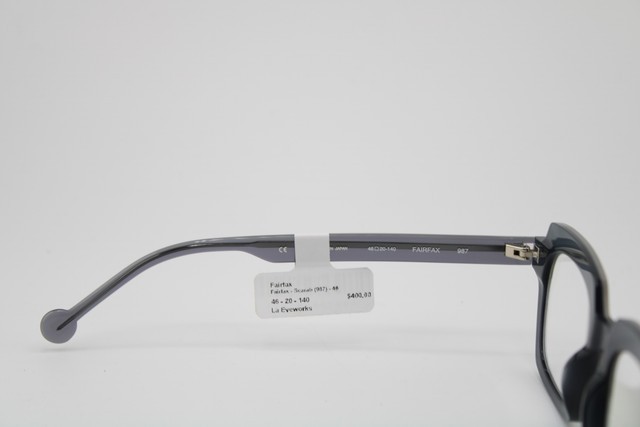 NEW L.A. EYEWORKS FAIRFAX 987 CLEAR TEAL GLITTER AUTHENTIC EYEGLASSES 46-20 gallery