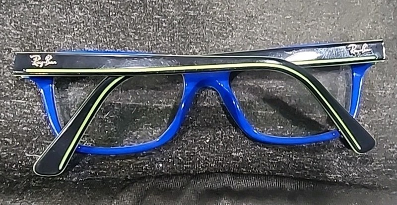Ray Ban Jr RB1536 3600 Kids Black Blue Square Eyeglasses 48-16 130 gallery