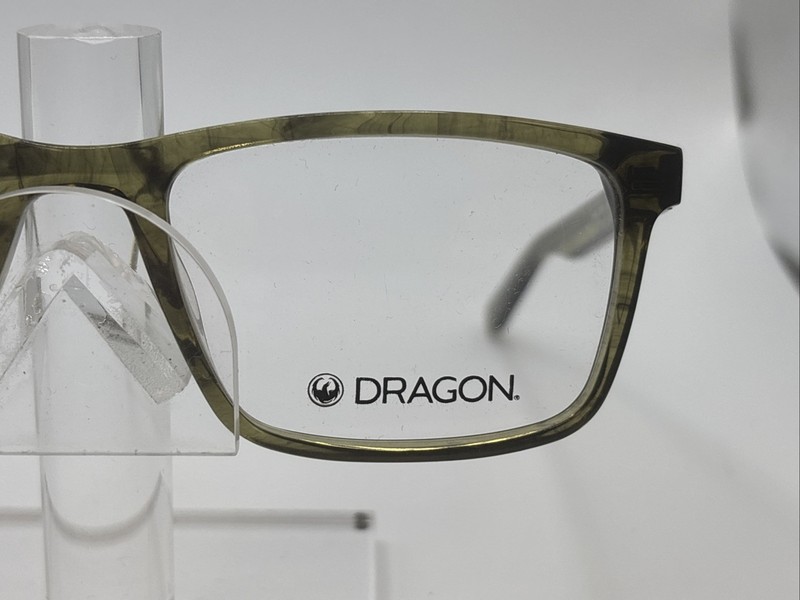 Dragon Quinton DR201 318 54/18 140 Men’s Olive Horn Full Rim Eyeglasses gallery