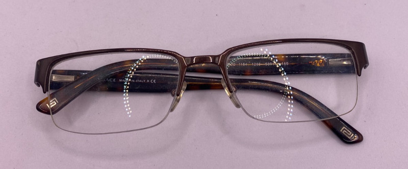 VERSACE FRAMES ONLY HALF RIM EYEGLASSES MOD 1184 1269 BROWN TORTOISE 53-18-40 gallery