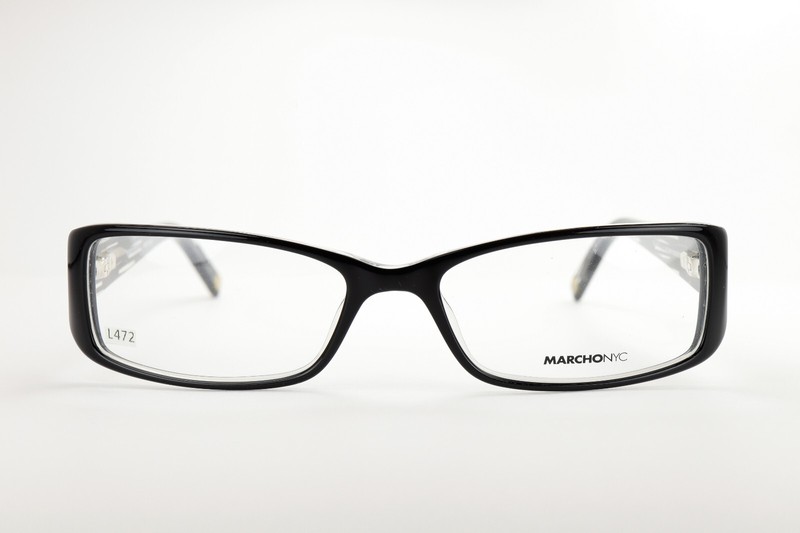 MARCHON NYC DAKOTA 001 Polished Black on Clear 52-16-135 Frames Flex Hinge L472 gallery