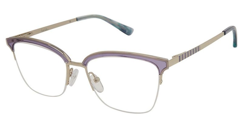 Nicole Miller CANNES Purple/Gold C03 Metal Semi Rim Eyeglasses Frame 53-17-132 A