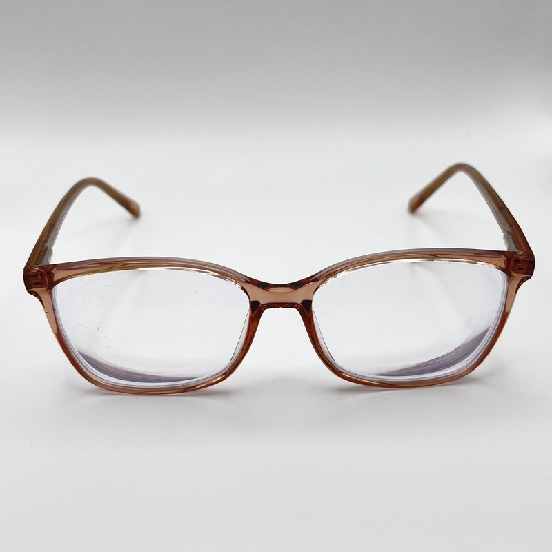 WP 20212 Eyeglass Frames Spring Acetate Rose Gold Crystal Clear Pink 56-16-140