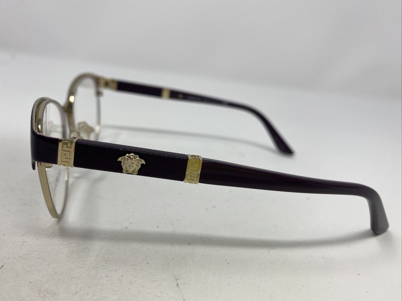 Versace 1233-Q 1418 53-17-140 Plum Purple/Gold Full Rim Eyeglasses Frame B884 gallery